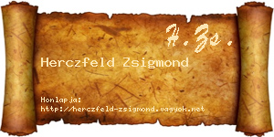 Herczfeld Zsigmond névjegykártya